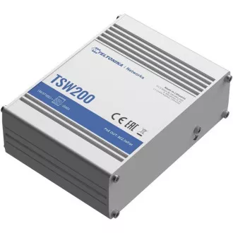 Teltonika PoE+ Unmanaged Switch 8, 10/100/1000, 2x SFP ports - TSW200 Teltonika PoE+ Unmanaged Switch 8, 10/100/1000, 2x SFP ports - TSW200