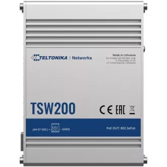 Teltonika PoE+ Unmanaged Switch 8, 10/100/1000, 2x SFP ports - TSW200 Teltonika PoE+ Unmanaged Switch 8, 10/100/1000, 2x SFP ports - TSW200