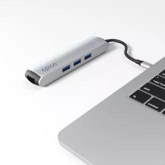 Epico 6v1 Slim Hub 8K s USB-C konektorem - stříbrná Epico 6v1 Slim Hub 8K s USB-C konektorem - stříbrná