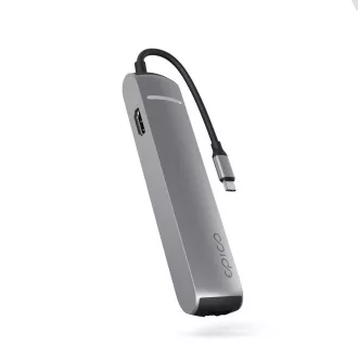Epico 6v1 Slim Hub 8K s USB-C konektorem - šedá Epico 6v1 Slim Hub 8K s USB-C konektorem - šedá