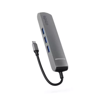 Epico 6v1 Slim Hub 8K s USB-C konektorem - šedá Epico 6v1 Slim Hub 8K s USB-C konektorem - šedá