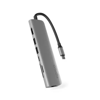 Epico 7v1 Multimedi Hub 8K s USB-C konekt. - šedá Epico 7v1 Multimedi Hub 8K s USB-C konekt. - šedá