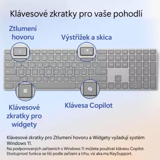 Microsoft Surface Keyboard (2. edice)/Bezdrátová Bluetooth/US layout/Šedá Microsoft Surface Keyboard (2. edice)/Bezdrátová Bluetooth/US layout/Šedá