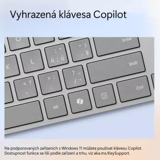 Microsoft Surface Keyboard (2. edice)/Bezdrátová Bluetooth/CZ-SK layout/Šedá Microsoft Surface Keyboard (2. edice)/Bezdrátová Bluetooth/CZ-SK layout/Šedá