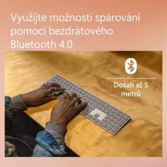 Microsoft Surface Keyboard (2. edice)/Bezdrátová Bluetooth/CZ-SK layout/Šedá Microsoft Surface Keyboard (2. edice)/Bezdrátová Bluetooth/CZ-SK layout/Šedá