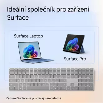 Microsoft Surface Keyboard (2. edice)/Bezdrátová Bluetooth/CZ-SK layout/Šedá Microsoft Surface Keyboard (2. edice)/Bezdrátová Bluetooth/CZ-SK layout/Šedá