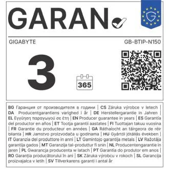 Gigabyte BRIX/GB-BTIP-N150/Mini/N150/bez RAM/Intel int/bez OS/3R Gigabyte BRIX/GB-BTIP-N150/Mini/N150/bez RAM/Intel int/bez OS/3R