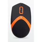 AMEI AM-M101O/Ergonomická/Optická/1 600 DPI/Drátová USB/Černá-oranžová