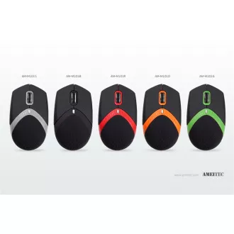 AMEI AM-M101R/Ergonomická/Optická/1 600 DPI/Drátová USB/Černá-červená AMEI AM-M101R/Ergonomická/Optická/1 600 DPI/Drátová USB/Černá-červená
