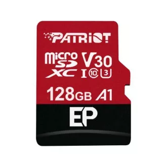 Patriot V30 A1/micro SDXC/128GB/UHS-I U3 / Class 10/+ Adaptér Patriot V30 A1/micro SDXC/128GB/UHS-I U3 / Class 10/+ Adaptér