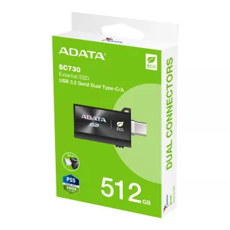 ADATA SC730/512GB/SSD/Externí/Černá/5R ADATA SC730/512GB/SSD/Externí/Černá/5R