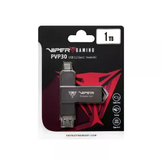 Patriot VIPER PVP30/1TB/SSD/Externí/Černá/3R Patriot VIPER PVP30/1TB/SSD/Externí/Černá/3R