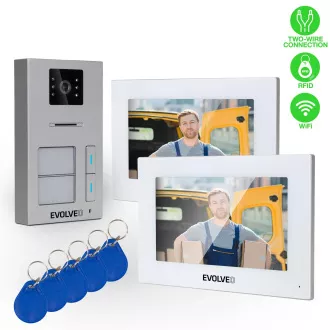 EVOLVEO DoorPhone AP2-2 drátový videotelefon pro dva byty s aplikací, bílý EVOLVEO DoorPhone AP2-2 drátový videotelefon pro dva byty s aplikací, bílý