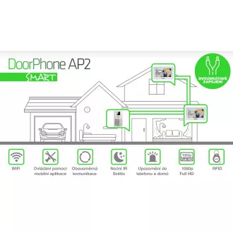EVOLVEO DoorPhone AP2-2 drátový videotelefon pro dva byty s aplikací, bílý EVOLVEO DoorPhone AP2-2 drátový videotelefon pro dva byty s aplikací, bílý