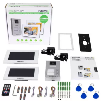 EVOLVEO DoorPhone AP2-2 drátový videotelefon pro dva byty s aplikací, bílý EVOLVEO DoorPhone AP2-2 drátový videotelefon pro dva byty s aplikací, bílý