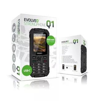 EVOLVEO StrongPhone Q1, IP68 odolný Dual SIM telefon, 2,4"LCD, 1800mAh, černý EVOLVEO StrongPhone Q1, IP68 odolný Dual SIM telefon, 2,4"LCD, 1800mAh, černý