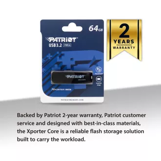 Patriot XPORTER CORE/64GB/USB 3.2/USB-A/Černá Patriot XPORTER CORE/64GB/USB 3.2/USB-A/Černá
