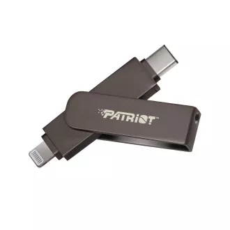 Patriot iLuxe Stick C MFi/256GB/USB 3.2/Lightning + USB-C/Černá Patriot iLuxe Stick C MFi/256GB/USB 3.2/Lightning + USB-C/Černá