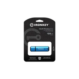 Kingston Ironkey Vault Privacy 50C/128GB/USB 3.2/USB-C/Modrá Kingston Ironkey Vault Privacy 50C/128GB/USB 3.2/USB-C/Modrá