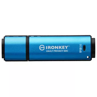Kingston Ironkey Vault Privacy 50C/512GB/USB 3.2/USB-C/Modrá Kingston Ironkey Vault Privacy 50C/512GB/USB 3.2/USB-C/Modrá