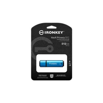 Kingston Ironkey Vault Privacy 50C/512GB/USB 3.2/USB-C/Modrá Kingston Ironkey Vault Privacy 50C/512GB/USB 3.2/USB-C/Modrá
