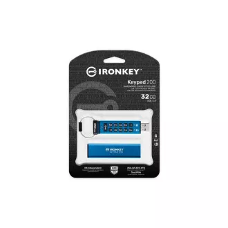 Kingston IronKey Keypad 200/32GB/USB 3.2/USB-A/Modrá Kingston IronKey Keypad 200/32GB/USB 3.2/USB-A/Modrá