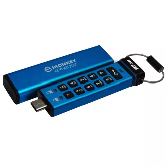 Kingston Ironkey Keypad 200C/16GB/USB 3.0/USB-C/Modrá Kingston Ironkey Keypad 200C/16GB/USB 3.0/USB-C/Modrá