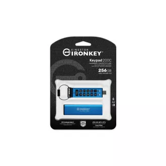 Kingston Ironkey Keypad 200C/256GB/USB 3.0/USB-C/Modrá Kingston Ironkey Keypad 200C/256GB/USB 3.0/USB-C/Modrá