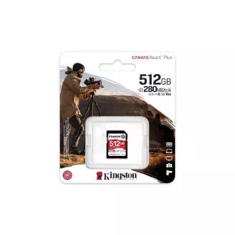 Kingston Canvas React Plus/SDXC/512GB/UHS-II U3 / Class 10 Kingston Canvas React Plus/SDXC/512GB/UHS-II U3 / Class 10