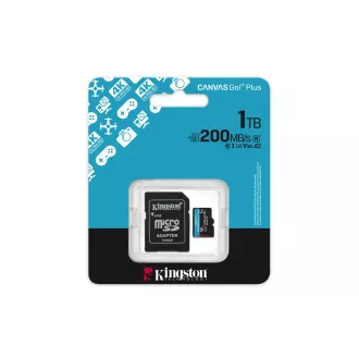 Kingston Canvas Go Plus A2/Micro SDXC/1TB/UHS-I U3 / Class 10/+ Adaptér Kingston Canvas Go Plus A2/Micro SDXC/1TB/UHS-I U3 / Class 10/+ Adaptér