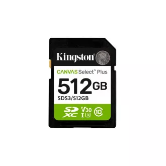 Kingston Canvas Select Plus/SDXC/512GB/UHS-I U3 / Class 10 Kingston Canvas Select Plus/SDXC/512GB/UHS-I U3 / Class 10