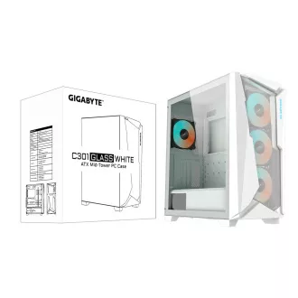 GIGABYTE C301 GLASS/Midi Tower/Transpar./Bílá GIGABYTE C301 GLASS/Midi Tower/Transpar./Bílá