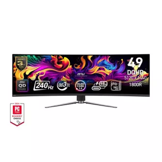 MSI MPG/491CQPX/49"/QD-OLED/DQHD/240Hz/0,03ms/Černá/3R MSI MPG/491CQPX/49"/QD-OLED/DQHD/240Hz/0,03ms/Černá/3R