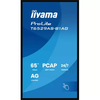 65" iiyama T6529AS-B1AG: IPS, 4K UHD,Android,24/7 65" iiyama T6529AS-B1AG: IPS, 4K UHD,Android,24/7