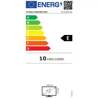 15" iiyama TF1515MC-B2: TN, XGA, capacitive, 10P, 350cd/m2, VGA, DP, HDMI, černý 15" iiyama TF1515MC-B2: TN, XGA, capacitive, 10P, 350cd/m2, VGA, DP, HDMI, černý