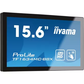 15,6" iiyama TF1634MC-B8X: IPS, FullHD, capacitive, 10P, 450cd/m2, VGA, DP, HDMI, IP65, černý 15,6" iiyama TF1634MC-B8X: IPS, FullHD, capacitive, 10P, 450cd/m2, VGA, DP, HDMI, IP65, černý