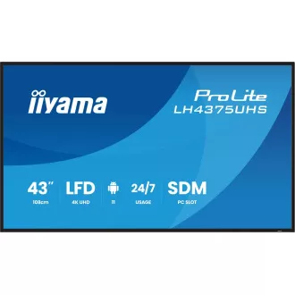 43" iiyama LH4375UHS-B2AG:IPS,4K UHD,Android,24/7 43" iiyama LH4375UHS-B2AG:IPS,4K UHD,Android,24/7