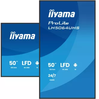 50" iiyama LH5064UHS-B1AG:VA,4K UHD,Android, 24/7 50" iiyama LH5064UHS-B1AG:VA,4K UHD,Android, 24/7