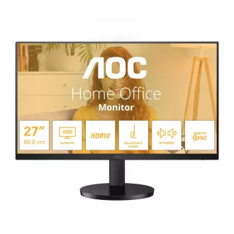 AOC/U27B3AF/27"/IPS/4K UHD/60Hz/4ms/Black/3R AOC/U27B3AF/27"/IPS/4K UHD/60Hz/4ms/Black/3R