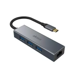 AKASA - USB Type-C 4-in-1 hub s Ethernetem AKASA - USB Type-C 4-in-1 hub s Ethernetem