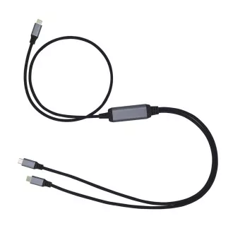 Kabel C-TECH USB Type-C PD 100W power splitter, 0,7m + 2x0,5m, černý Kabel C-TECH USB Type-C PD 100W power splitter, 0,7m + 2x0,5m, černý