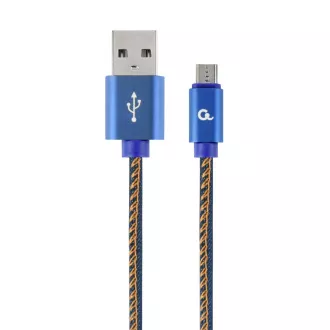 Gembird oplétaný denim USB-A/microUSB kabel 1m Gembird oplétaný denim USB-A/microUSB kabel 1m