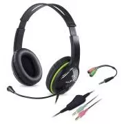 Sluchátka s mik. GENIUS HS-400A green + redukce