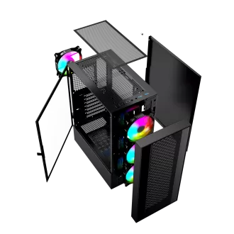 Gembird Fornax 4000 ARGB/Midi Tower/Transpar./Černá Gembird Fornax 4000 ARGB/Midi Tower/Transpar./Černá
