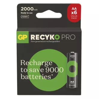 GP Nabíjecí bat. ReCyko Pro AA (HR6) 2000mAh - 6ks GP Nabíjecí bat. ReCyko Pro AA (HR6) 2000mAh - 6ks