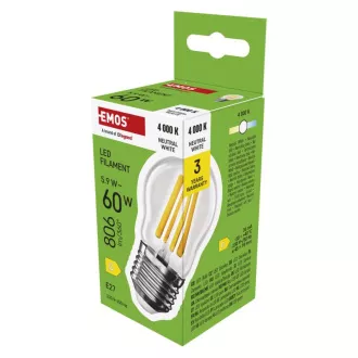 EMOS LED FLM MINI GL 5,9W(60W) 806lm E27 NW EMOS LED FLM MINI GL 5,9W(60W) 806lm E27 NW