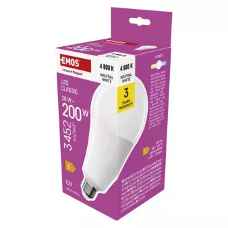 EMOS LED CLS A95 28W(200W) 3452lm E27 NW EMOS LED CLS A95 28W(200W) 3452lm E27 NW