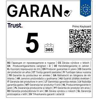 TRUST PRIMO/Drátová USB/DE layout/Černá TRUST PRIMO/Drátová USB/DE layout/Černá