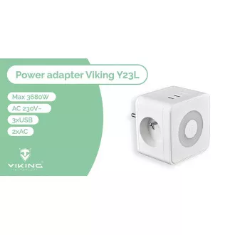 Síťový adaptér VIKING Y23L, černá Síťový adaptér VIKING Y23L, černá
