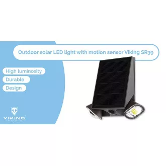 Venkovní solární LED světlo Viking SR39/Pohybový senzor/800 lm/IP44/4 režimy/denní bílá Venkovní solární LED světlo Viking SR39/Pohybový senzor/800 lm/IP44/4 režimy/denní bílá